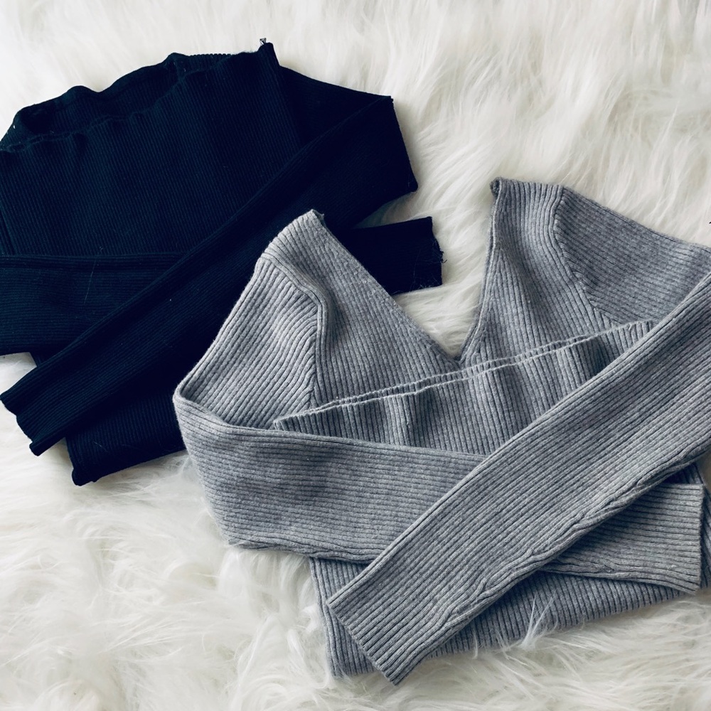Two good quality sweaters Black and Gray size S